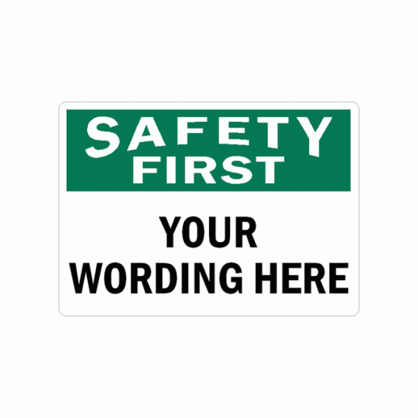 Custom OSHA Safety Sign - Add Your Text & Logo