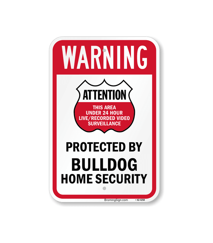 protected by bulldog home security sign k2 4258 |
