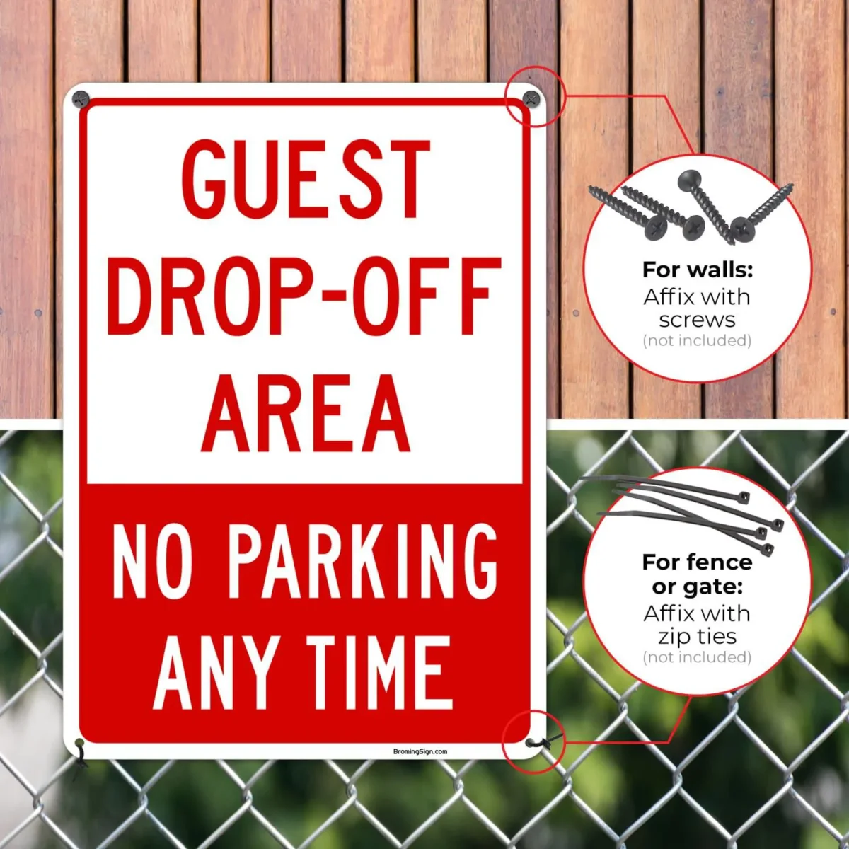 Guest Drop-Off Area Sign – No Parking Anytime Restriction - Image 3